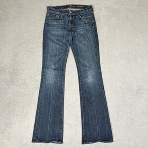 7 For all Mankind Denim Jeans Bootcut Women's Size 26 Low Rise Medium Distressed